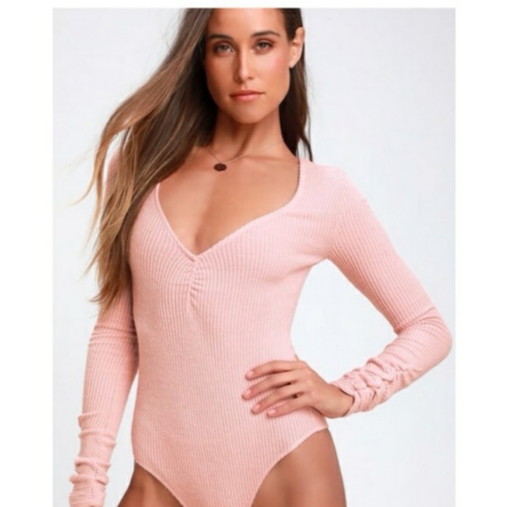 Free People - Light Pink Bodysuit - Extra SMALL